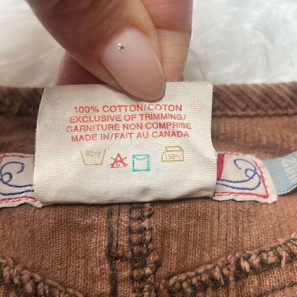 Vintage Silver Jeans Brown Corduroy Button Front Mini Skirt Size 11/12 Cotton Ma - Picture 5 of 9